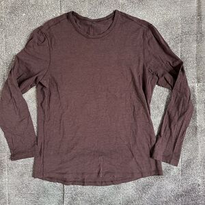 Men's Lululemon Heather Maroon Red 5 Year Basic Long Sleeve L/S T Shirt Tee Sz M